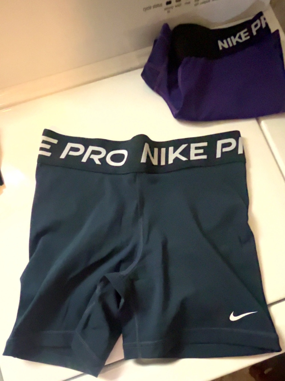 Nike Black Training Compression Shorts with White Swoosh